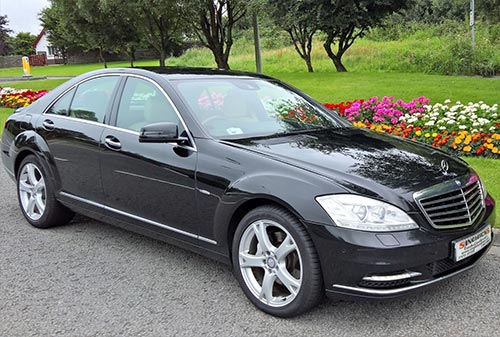 Front shot black mercedes