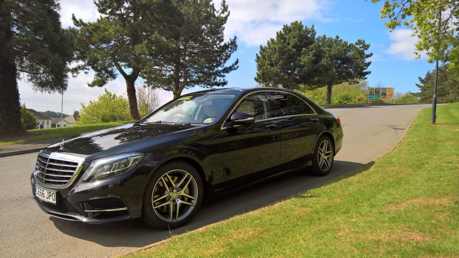 Black AMG Mercedes Outdoors